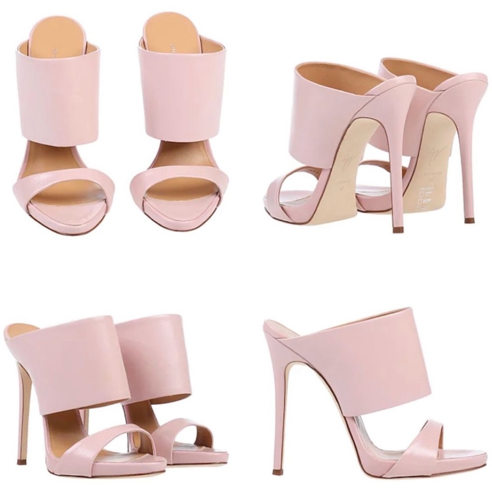 NWT, size 38.5, Giuseppe Zanotti "Andrea" 120mm sandals, light pink